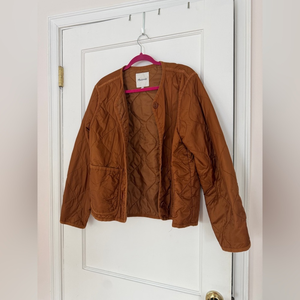 Madewell quilted burnt orange Leigh wait puffer SIZE XL